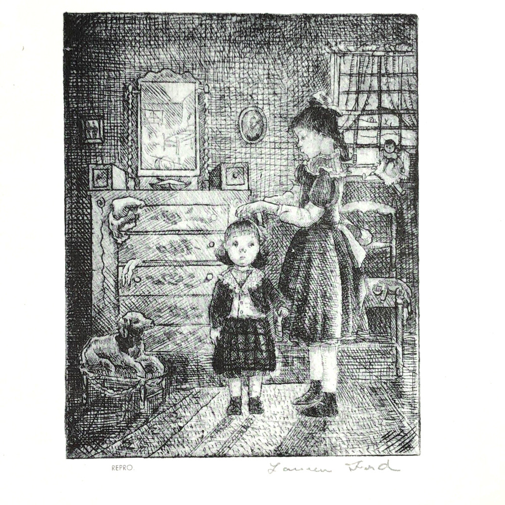 Lauren Ford "Early Rising" 1930s Art Print Treasury Collection Sketch Vtg
